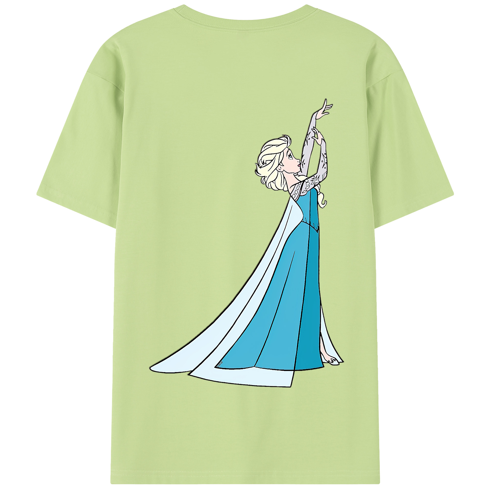 （画像用） アナと雪の女王 アンナ エルサ Frozen Anna Elsa 綿100％半袖Tシャツ（背面プリント）